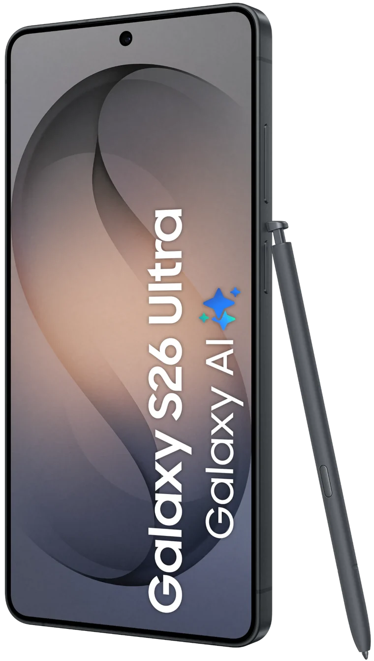 Galaxy S26 Ultra vu de face, avec son stylet S Pen